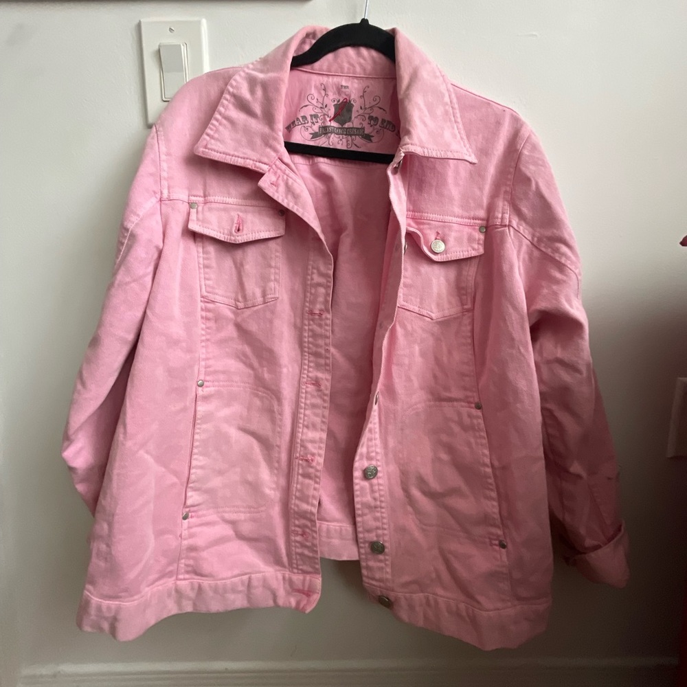 pretty pink jean jacket